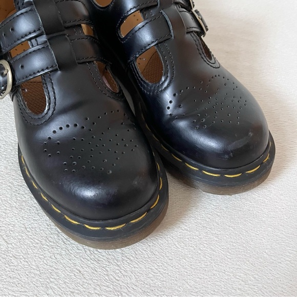 Doc Martens 8065 Smooth Black Leather Mary Jane Platform Shoes, Women’s 6 - Picture 2 of 8